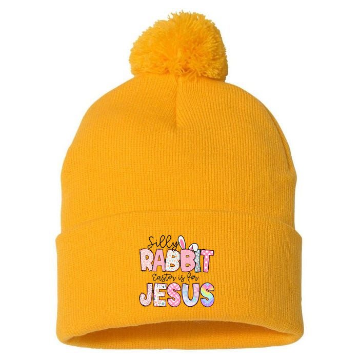 Silly Rabbit Easter Is For Jesus Funny Pom Pom 12in Knit Beanie