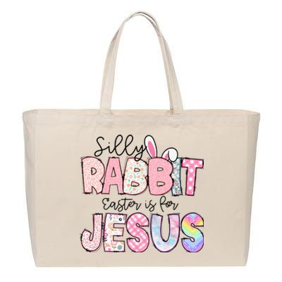 Silly Rabbit Easter Is For Jesus Funny Cotton Canvas Jumbo Tote