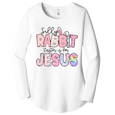 Silly Rabbit Easter Is For Jesus Funny Women's Perfect Tri Tunic Long Sleeve Shirt