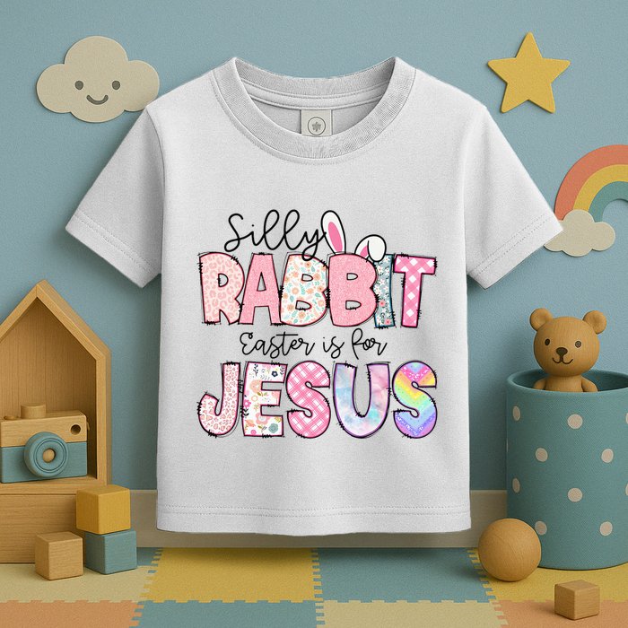Silly Rabbit Easter Is For Jesus Funny Toddler T-Shirt