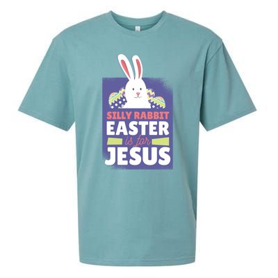 Silly Rabbit Easter Is For Jesus Funny Christian Great Gift Sueded Cloud Jersey T-Shirt