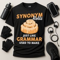 Synonym Rolls English Teacher Student Grammar Pun Learner Meaningful Gift Cooling Performance Crew T-Shirt