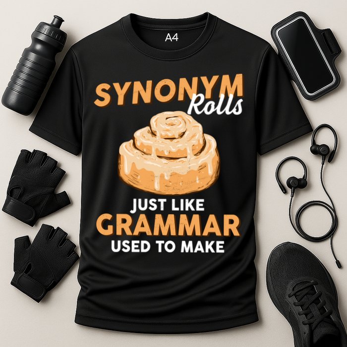 Synonym Rolls English Teacher Student Grammar Pun Learner Meaningful Gift Cooling Performance Crew T-Shirt