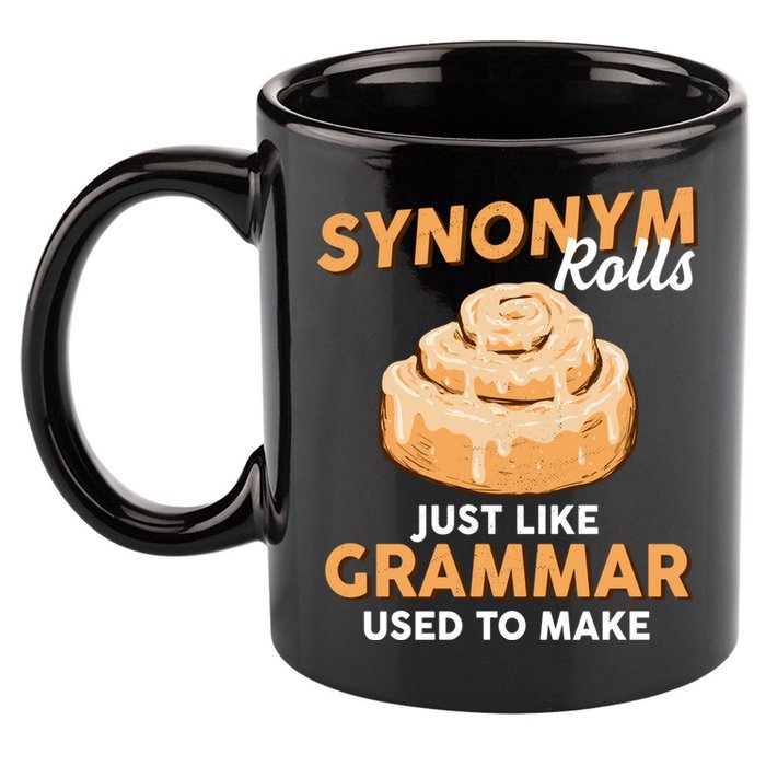 Synonym Rolls English Teacher Student Grammar Pun Learner Meaningful Gift 11oz C Handle Ceramic Mug