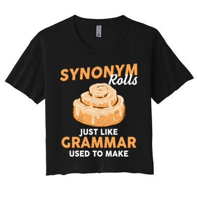 Synonym Rolls English Teacher Student Grammar Pun Learner Meaningful Gift Crop Top