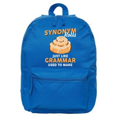 Synonym Rolls English Teacher Student Grammar Pun Learner Meaningful Gift 16 in Basic Backpack