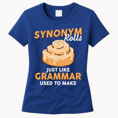 Synonym Rolls English Teacher Student Grammar Pun Learner Meaningful Gift Womens T-Shirt
