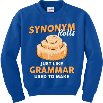 Synonym Rolls English Teacher Student Grammar Pun Learner Meaningful Gift Kids Sweatshirt