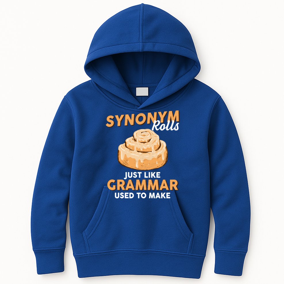 Synonym Rolls English Teacher Student Grammar Pun Learner Meaningful Gift Kids Hoodie