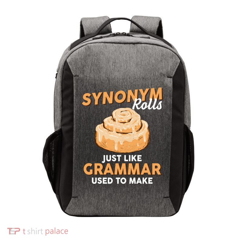 Synonym Rolls English Teacher Student Grammar Pun Learner Meaningful Gift Vector Backpack