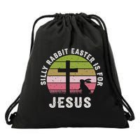 Silly Rabbit Easter Is For Jesus Retro Easter Christian Drawstring Bag