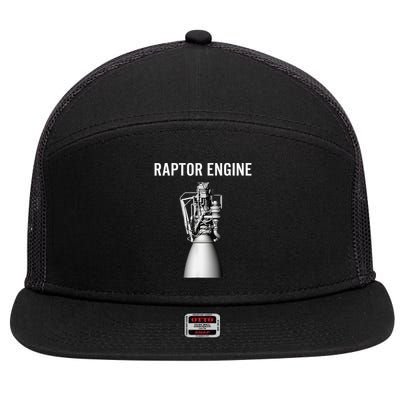 Starship Raptor Engine For Space Explorer  Rocket Scientist 7 Panel Mesh Trucker Snapback Hat