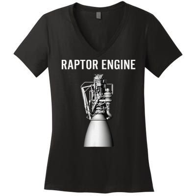 Starship Raptor Engine For Space Explorer  Rocket Scientist Women's V-Neck T-Shirt