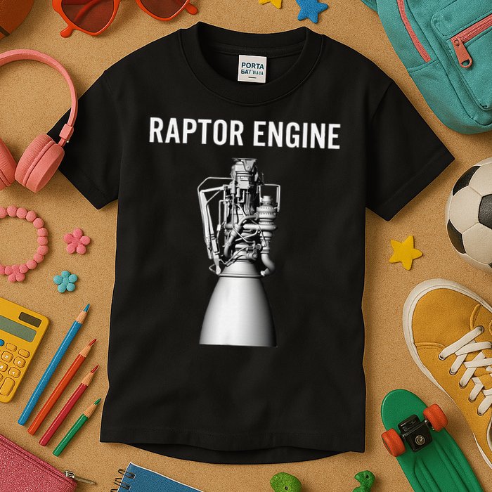 Starship Raptor Engine For Space Explorer  Rocket Scientist Kids T-Shirt