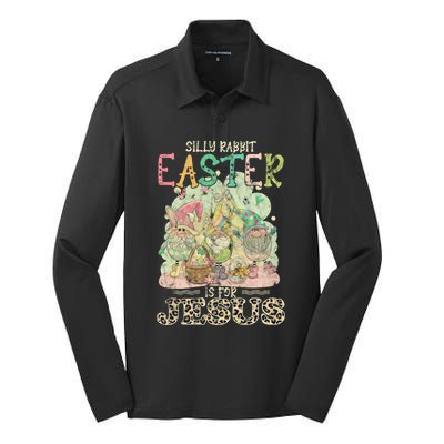 Silly Rabbit Easter Is For Jesus Gnomes Gift Silk Touch Performance Long Sleeve Polo