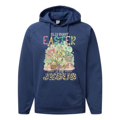 Silly Rabbit Easter Is For Jesus Gnomes Gift Performance Fleece Hoodie