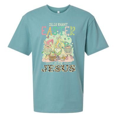 Silly Rabbit Easter Is For Jesus Gnomes Gift Sueded Cloud Jersey T-Shirt