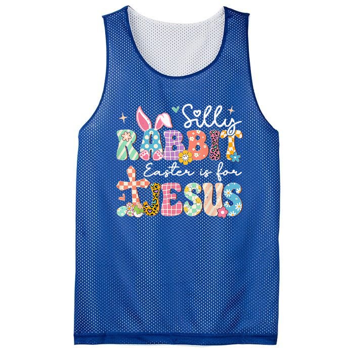 Silly Rabbit Easter Is For Jesus Cute Bunny Christian Faith Mesh Reversible Basketball Jersey Tank