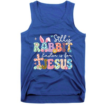 Silly Rabbit Easter Is For Jesus Cute Bunny Christian Faith Tank Top