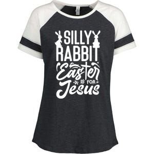 Silly Rabbit Easter Is For Jesus Proud Christian Easter Day Great Gift Enza Ladies Jersey Colorblock Tee