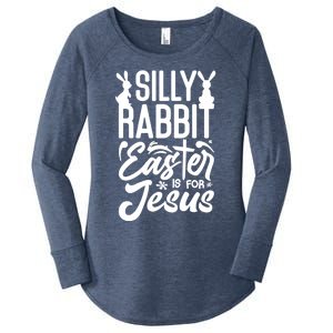 Silly Rabbit Easter Is For Jesus Proud Christian Easter Day Great Gift Women's Perfect Tri Tunic Long Sleeve Shirt