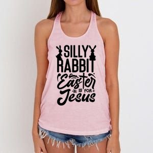 Silly Rabbit Easter Is For Jesus Proud Christian Easter Day Great Gift Women's Knotted Racerback Tank