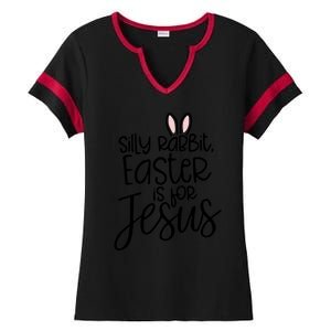 Silly Rabbit Easter Is For Jesus Religious Cute Christian Cute Gift Ladies Halftime Notch Neck Tee