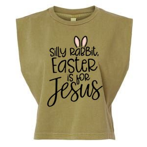 Silly Rabbit Easter Is For Jesus Religious Cute Christian Cute Gift Garment-Dyed Women's Muscle Tee