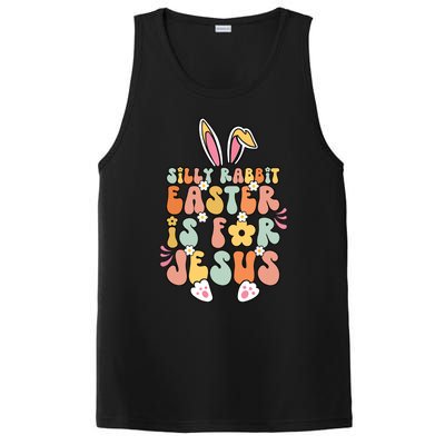 Silly Rabbit Easter Is For Jesus Christian Religious Groovy PosiCharge Competitor Tank