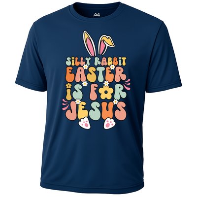 Silly Rabbit Easter Is For Jesus Christian Religious Groovy Cooling Performance Crew T-Shirt