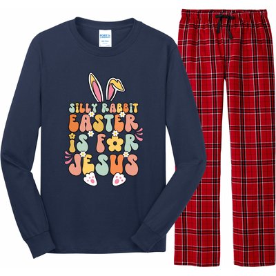 Silly Rabbit Easter Is For Jesus Christian Religious Groovy Long Sleeve Pajama Set