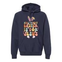 Silly Rabbit Easter Is For Jesus Christian Religious Groovy Premium Hoodie