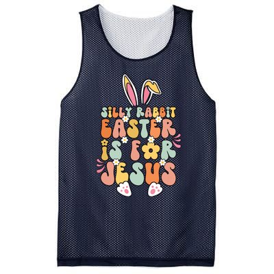 Silly Rabbit Easter Is For Jesus Christian Religious Groovy Mesh Reversible Basketball Jersey Tank