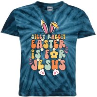 Silly Rabbit Easter Is For Jesus Christian Religious Groovy Kids Tie-Dye T-Shirt