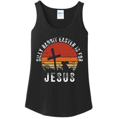 Silly Rabbit Easter Is For Jesus Christian Religious Vintage Ladies Essential Tank