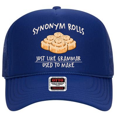 Synonym Rolls English Teacher Student Grammar Pun Learner Gift High Crown Mesh Back Trucker Hat