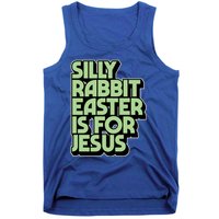 Silly Rabbit Easter Is For Jesus Retro Vintage Christian Gift Tank Top