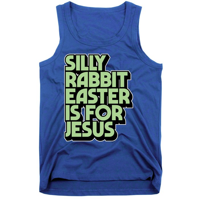 Silly Rabbit Easter Is For Jesus Retro Vintage Christian Gift Tank Top