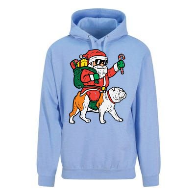 Santa Riding English Bulldog Christmas Pjs Xmas Pajamas Great Gift Unisex Surf Hoodie