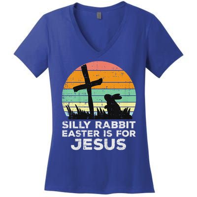 Silly Rabbit Easter Is For Jesus Christians Women's V-Neck T-Shirt