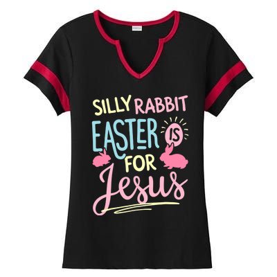 Silly Rabbit Easter Is For Jesus Boy Girl Funny Gifts Ladies Halftime Notch Neck Tee