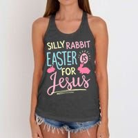 Silly Rabbit Easter Is For Jesus Boy Girl Funny Gifts Women's Knotted Racerback Tank