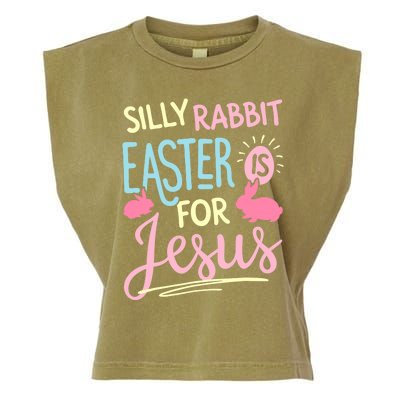 Silly Rabbit Easter Is For Jesus Boy Girl Funny Gifts Garment-Dyed Women's Muscle Tee