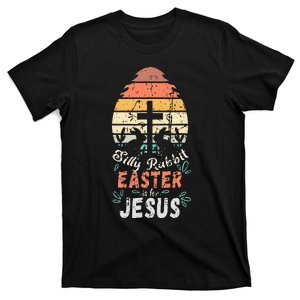 Silly Rabbit Easter Is For Jesus Religious Christian Retro T-Shirt