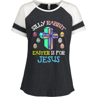 Silly Rabbit Easter Is For Jesus Tee Eggs Hunting Funny Gift Enza Ladies Jersey Colorblock Tee