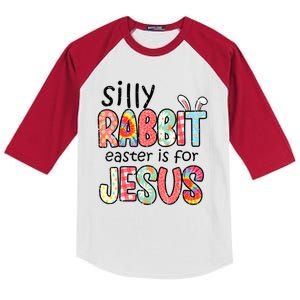 Silly Rabbit Easter For Jesus Religious Kids Colorblock Raglan Jersey