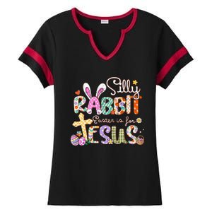 Silly Rabbit Easter Is For Jesus Ladies Halftime Notch Neck Tee