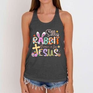 Silly Rabbit Easter Is For Jesus Women's Knotted Racerback Tank