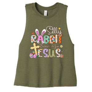 Silly Rabbit Easter Is For Jesus Women's Racerback Cropped Tank