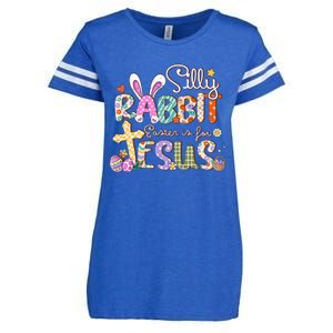 Silly Rabbit Easter Is For Jesus Enza Ladies Jersey Football T-Shirt